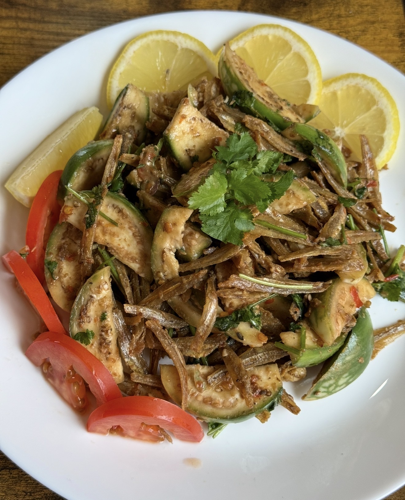 Dried Anchovies salad Rakhine style (ငါးနီတူရခိုင်သုတ်)